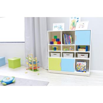 Quadro - Schrank L mit 2 Mittelwänden und 2x3 Einlegeböden, B 116, Ahorn